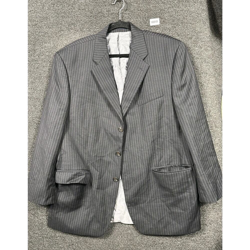 Ralph Lauren Blazer Mens 44R Gray Pinstripe Wool Made In Canada Dillard's Jacket